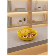 Marsilyan Dekoratif Sarı Çerezlik Kase 4’lü Set 3X12 cm