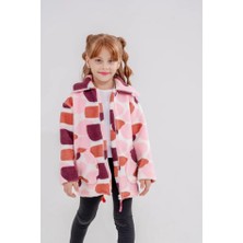 Eray Kids Kız Çocuk Renkli Desenli Fermuarlı Yumuşak Polar Ceket