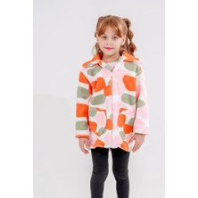 Eray Kids Kız Çocuk Renkli Desenli Fermuarlı Yumuşak Polar Ceket