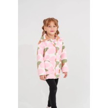 Eray Kids Kız Çocuk Renkli Desenli Fermuarlı Yumuşak Polar Ceket