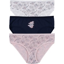 Koza İç Giyim 3'lü Desenli Pamuklu Yüksek Bel Bato