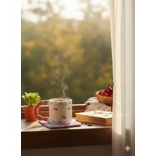 Palto Tasarım Kiraz Tasarımlı Örgü Sap Kupa  - Hediye Seramik Kupa