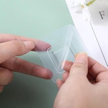 Eşya Sabitleme Askısı 10 Çift Şeffaf Çift Taraflı Yapışkanlı Geçmeli Klips