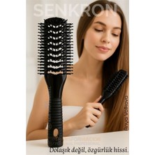 Marsilyan 40 Ayak Nano Dolaşık Saç Açıcı 2 Yüzeyli Tarak Karbon Plastik Gövde Havalandırmalı Tasarı