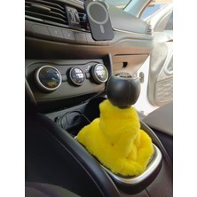 Marsilyan Yumuşak Peluş Vites Körüğü Vites Süsü Sarı