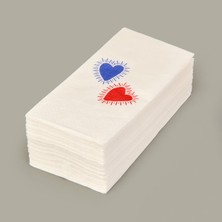 Matmel Kitchen 25'li Kalp Desen Peçete - Beyaz - 16X8 cm