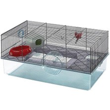 Ferplast Favola Çift Katlı Hamster Kafesi Siyah 60X36X30CM