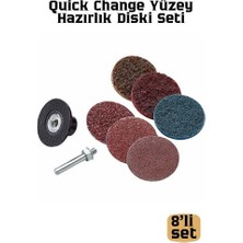 İlk El Grup 8'li Quick Change Yüzey Hazırlık Diski Seti 50MM Cırtlı Zımpara Pedleri  Ieg