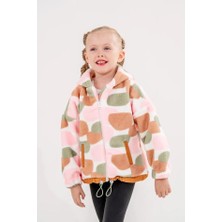 Eray Kids Kız Çocuk Ayarlanabilir Stoperli Kapüşonlu Renkli Peluş Ceket