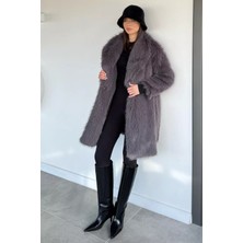 Gülseli Kadın Astarlı Kürklü Uzun Mont P-00018371