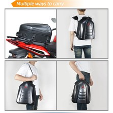 Universal Motosiklet Karbon Kapaklı Sırt ve Kuyruk Çantası – Sportif Tasarım, Geniş Iç Hacim, Dayanıklı ve Çok Amaçlı Motosiklet Çantası Hem Kadın Hem Erkek