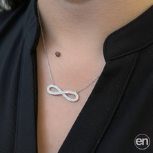 Gümüş Zirkon Taşlı Sonsuzluk Kolye 925ct