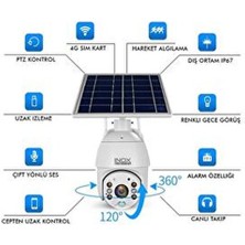 Inox 3mp Su Geçirmez Destekli Ptz Solar Bulut Kayıt Destekli Kamera 1080p Video Çözünürlüğü