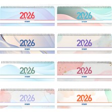 Gıpta 2026 Brite Haftalık Spiralli Masa Takvimi 12X33 cm (504-BTK) Mod.7