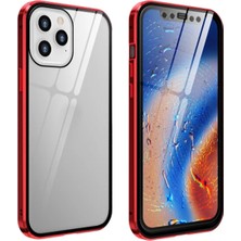 Marsilyan Iphone 12 Pro Mıknatıslı 360 Derece Ön ve Arka Cam Full Korumalı Manyetik KILIF-(5775)