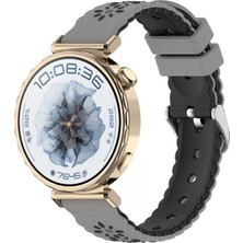 Nezih Case Huawei Watch Gt4 / Gt5 / Gt6 41MM Uyumlu Çiçek Motifli Silikon Kordon 18MM