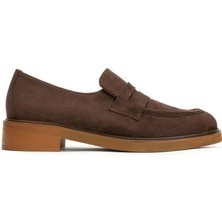 Emienza Jess Süet Kalın Taban Bant Detaylı Bayan Loafer