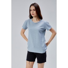 Moon Cover Mooncover Kadın T-Shirt Dokulu Basic – Bej