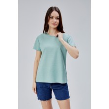 Moon Cover Mooncover Kadın T-Shirt Dokulu Basic – Bej