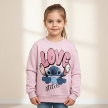 Dereff Açık Pembe Love Stitch Sweatshirt