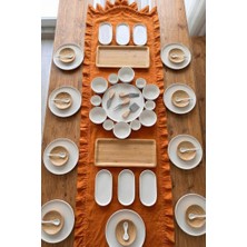 Atbyhome Duru Orin 12 Kişilik 61 Parça Doğal Bambu Porselen Kahvaltı Takımı – Kahvaltı Seti Sunum Seti