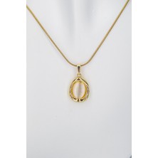 Stella Fortis Minimal Tasarım Oval Kadın Kolye -  Yarım Inci | Altın Kaplama