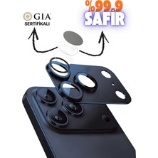 Mohseven iPhone 17 Pro \ 17 Pro Max Full Kamera Safir Lens Koruyucu Alüminyum Kaplamalı Safir Anti Reflective Kamera Lens Koruma