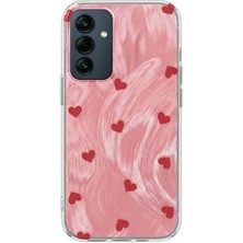 Samsung Galaxy A56 Uyumlu Kılıf Zebana Pink Heart Silikon Kılıf Kırmızı