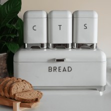 Sarkap Home Galvaniz Metal Saklama Kutusu Seti - Krem