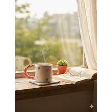 Palto Tasarım Kalp Tasarımlı Örgü Sap Kupa  - Hediye Seramik Kupa