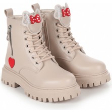 Kız Çocuk Fiyonklu Su Geçirmez Kaydırmaz Taban Bot