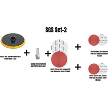 Sgs Set-2 (Cırt Zımpa) (Disk Zımpara Tabanı Cırtlı 125MM KONIK+M14 Matkap Disk Adaptörü APARATI+125MM P80+P100+P150 10 Ar Adet (Toplam 30 Adet)