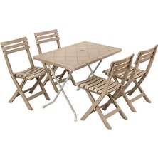 Retro Art 5 Parça Katlanır Masa Sandalye Seti