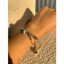 Famco Xuping Gold Renk Charm Bileklik | Taşlı Detaylı Ayarlanabilir Kadın Bileklik