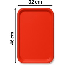 Ray Plastik 32X46CM Kırmızı Servis  ve Sunum Tepsisi