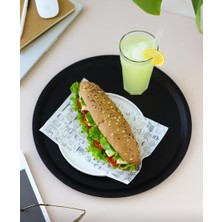 Ray Plastik 38CM Siyah Yuvarlak Sunum ve Servis Tepsisi