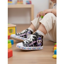 Çocuk Gümüş Işıklı Labubu Kaydırmaz Taban Spor Ayakkabı