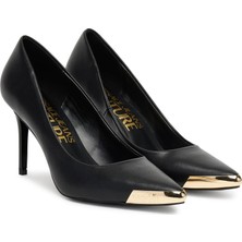 Versace Kadın Metal Burun Detaylı Ince Topuklu Stiletto - Siyah