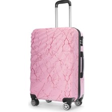 Wexta WX-300 Baskılı Şeker Pembe Kabin Boy Valiz