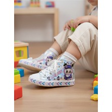 Çocuk Gümüş Işıklı Labubu Kaydırmaz Taban Spor Ayakkabı