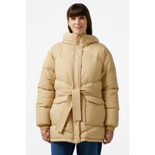 Lacoste Dik Yaka Kapitone Down Fill Jacket Dik Yaka Kapişonlu Kaz Tüyü Kadın Mont Bej