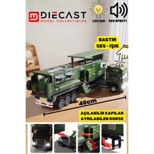 Yıldırım Oyuncak Die Cast Sesli Işıklı Sürtmeli Kapısı Açılan Dorsesi Ayrılan Karavan Tır 40 cm