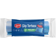 Roll-Up Çöp Torbası Orta Boy Büzgülü 55X60CM 10 Adet