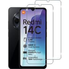 Elixem Xiaomi Redmi 14C Uyumlu 9H Düz Şeffaf Ekran Koruyucu Temperli Cam
