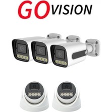 Go Vision 5 Adet Ip Güvenlik Kamerası - 5mp Dış Mekan Kamera, 3.6mm Lens, Poe, Warm LED Gece Görüşlü