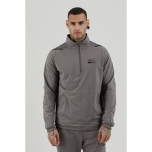 Airlife Stronger High Rsı 5 7 Yarım Fermuarlı Erkek Dik Yaka Sweatshirt Gri