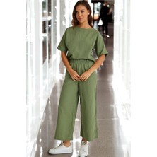 1Tarz Ikili Alt Üst Kısa Kollu Keten Takım