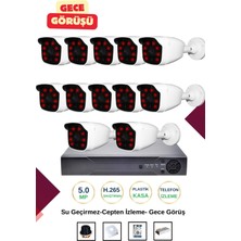 OEM Irtech-12 Kameralı Güvenlik Kamera Seti Gece Görüşlü-Su Geçirmez-Tak Çalıştır G01