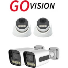 Go Vision 4 Adet Ip Güvenlik Kamerası - 5mp Dış Mekan Kamera, 3.6mm Lens, Poe, Warm LED Gece Görüşlü