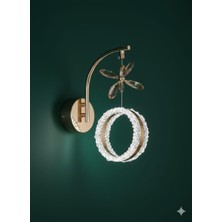 Bohem Aydınlatma Modern Gold Halka Kristal Duvar Apliği 3 Renk LED (Beyaz Sarı Günışığı)